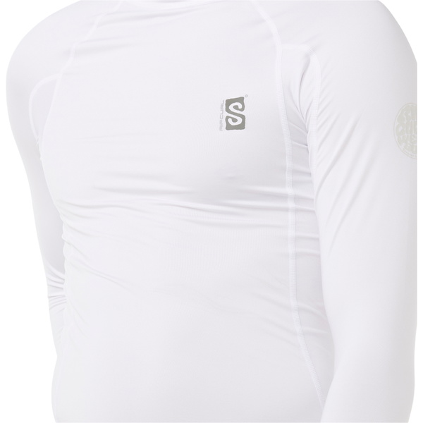 2026 Rip Curl Mens Search UPF Performance Hooded Long Sleeve Rash Vest 16IMRV - White